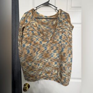 Handmade Women's Multicolor V-Neck Sweater